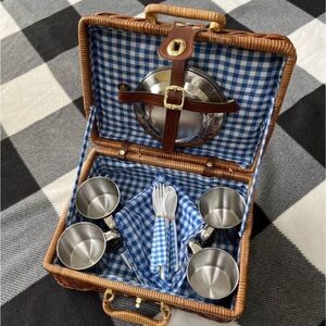 Vintage Picnic Basket and Play Set